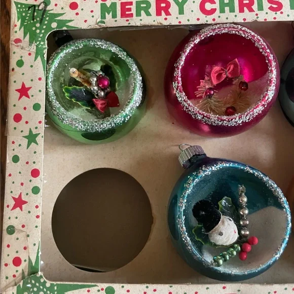 Vintage Kitschy Christmas Boxed Diorama Indent Ornament Collection❤️🎄 - Picture 14 of 16